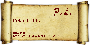 Póka Lilla névjegykártya